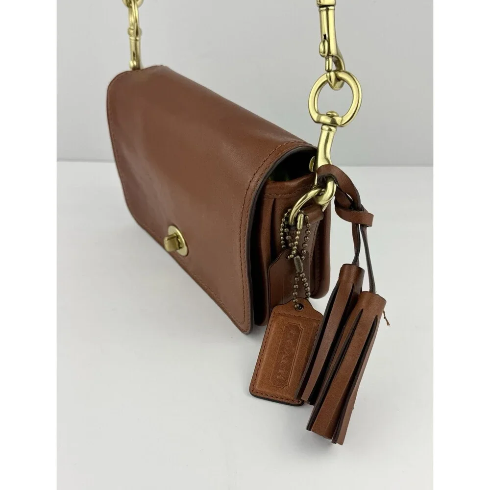 Coach 19914 Penny Brown Leather Crossbody Shoulder Bag Purse Turnlock EUC